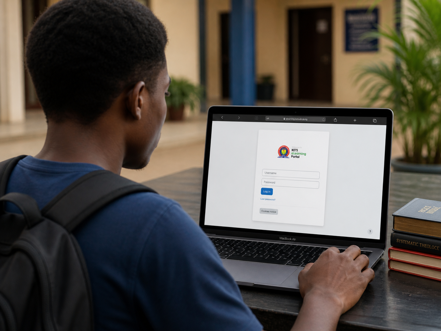 Students studying online